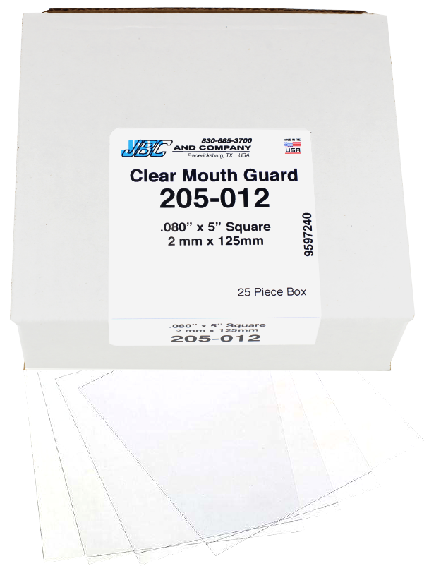 205-012: .080 x 5" Clear Soft EVA Mouth Guard Material